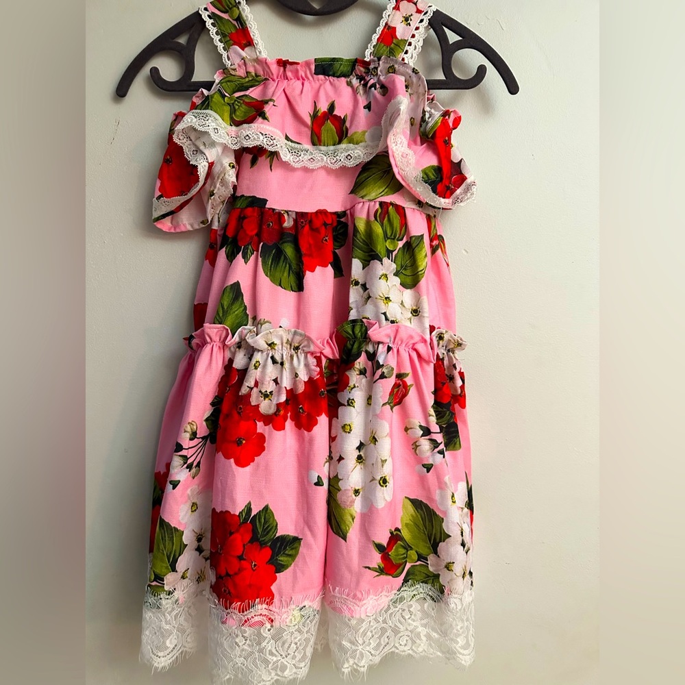 Dolce&Gabbana kids girls lace cotton dress